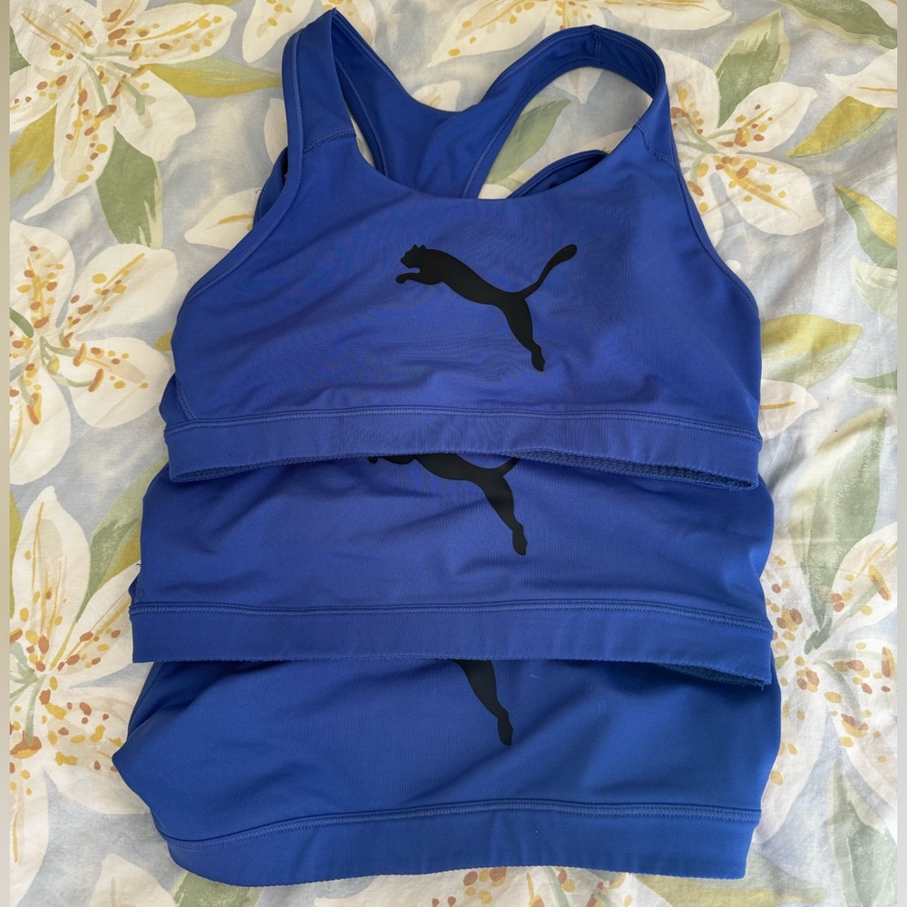 Set of 3 Puma Blue Sports Bras